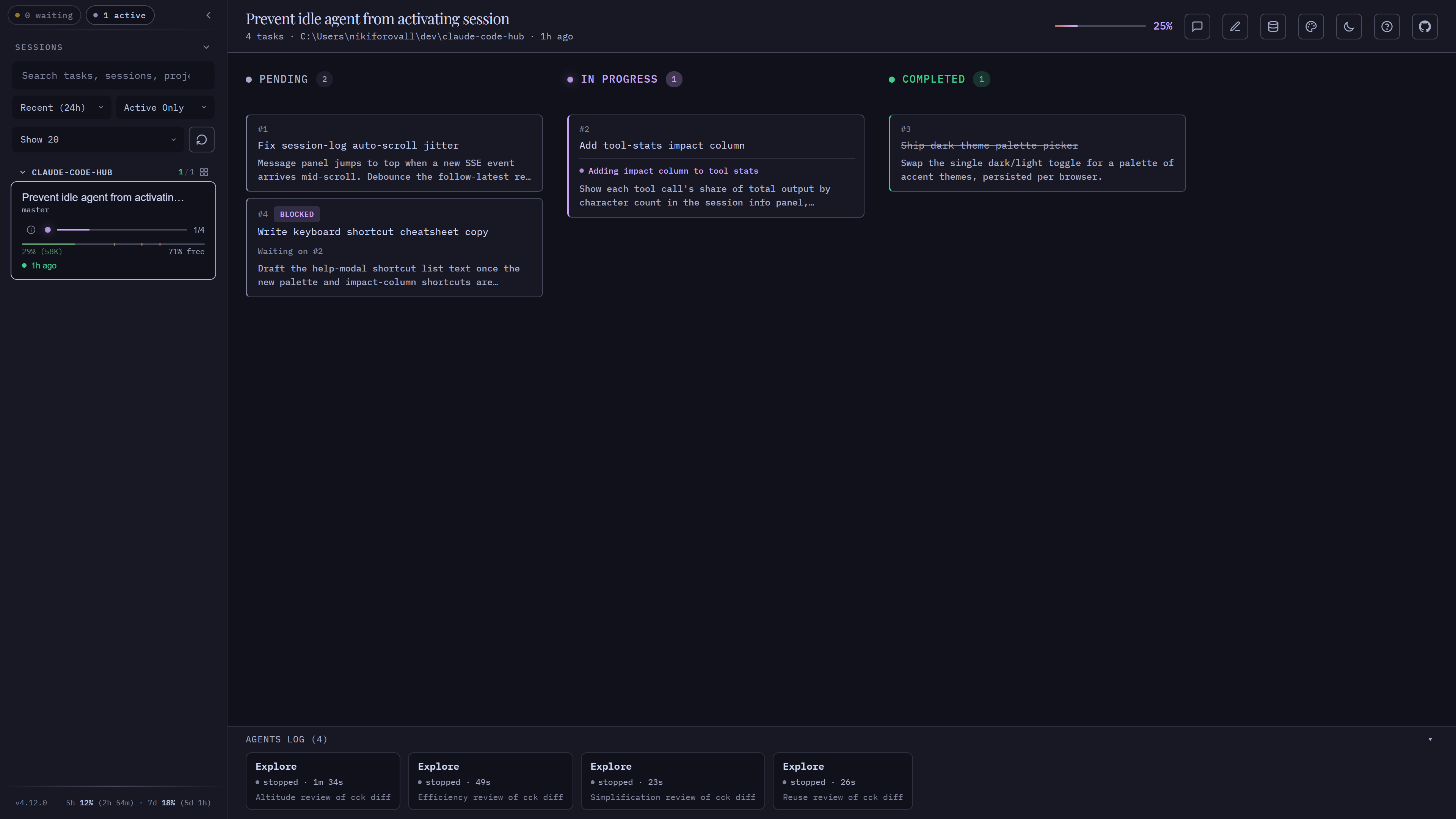 Catppuccin theme in dark mode